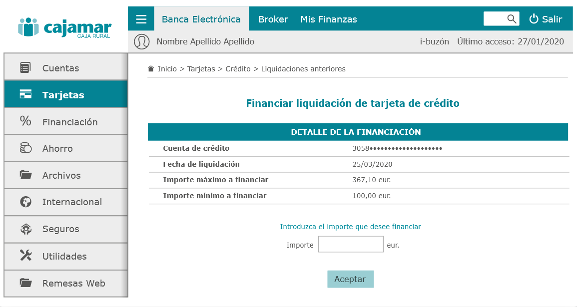 Paso 5 para aplazar el recibo de tu tarjeta de crédito