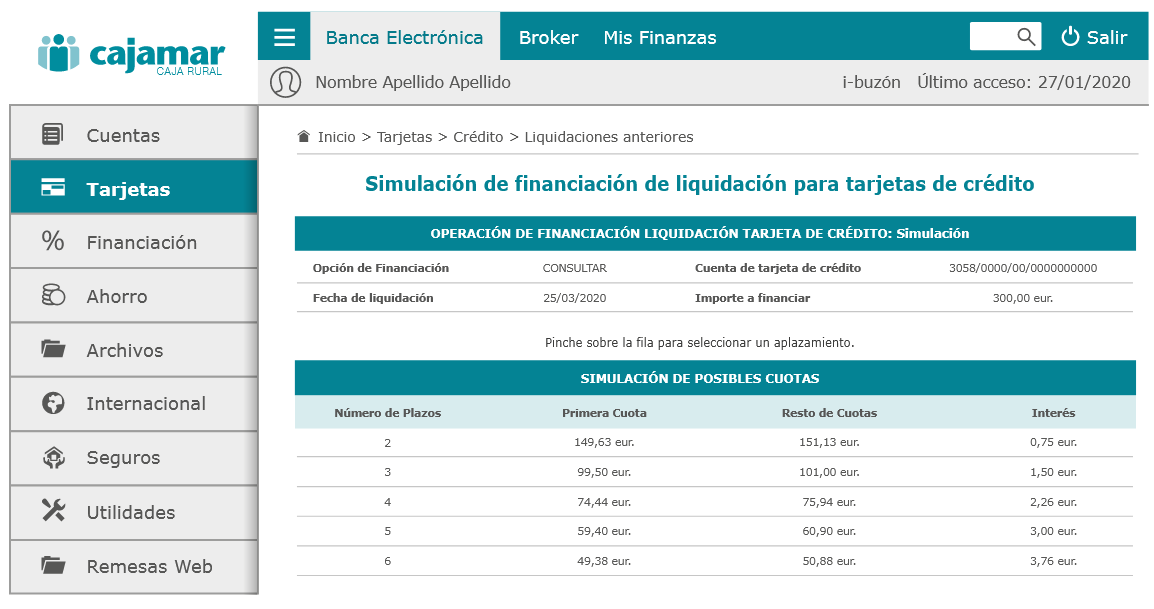 Paso 6 para aplazar el recibo de tu tarjeta de crédito