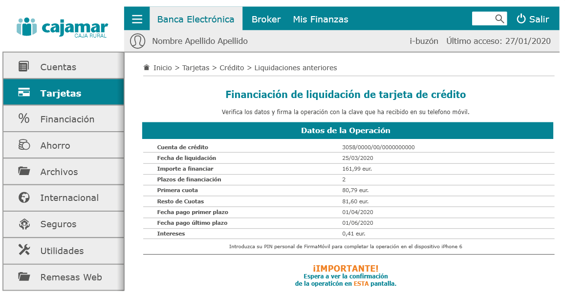 Latón Odio reporte Aplazar el recibo de tu tarjeta de crédito - Grupo Cooperativo Cajamar